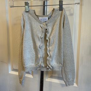 The Children’s Place Gold Ruffled Button Up Cardigan Sweater Size 5T